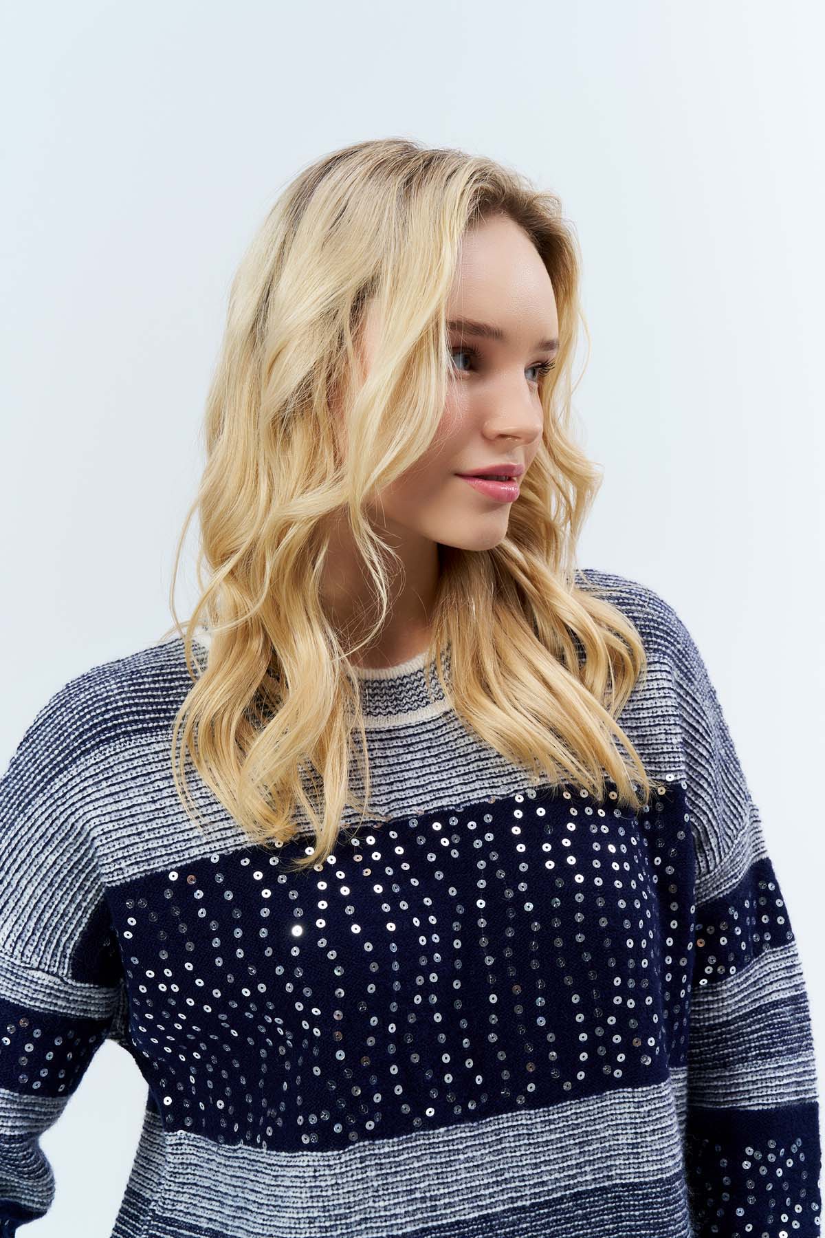 Pullu Çizgili Oversize Tunik