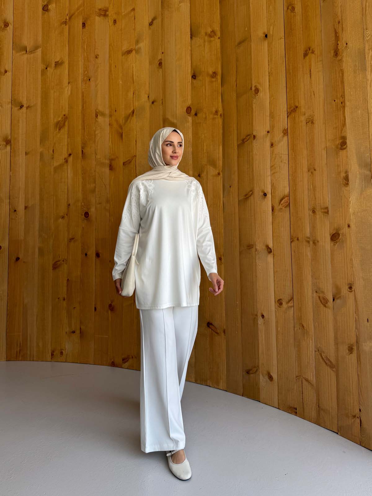 Boncuklu Pullu  Yarasa Kol Tunik