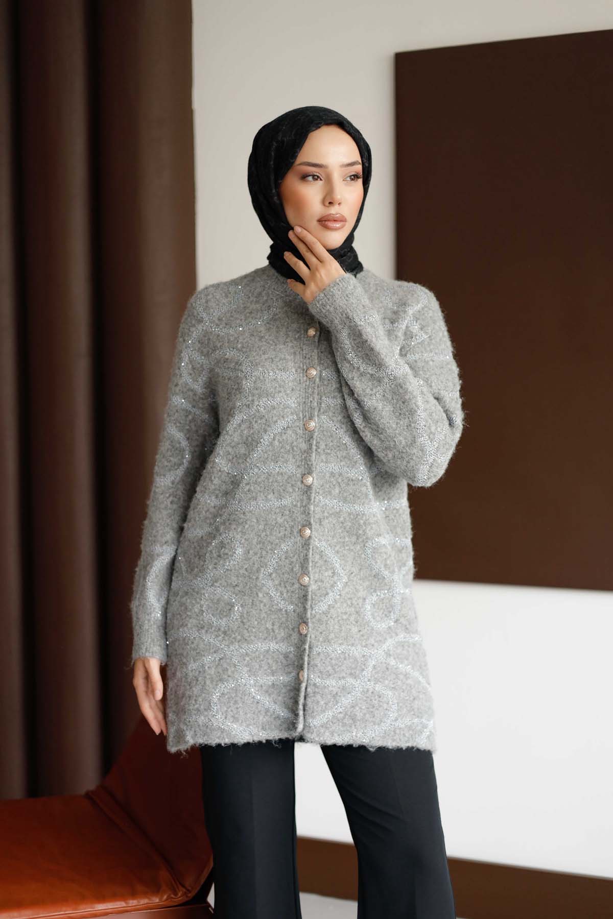 Oslo Düğmeli Pullu Uzun Ceket