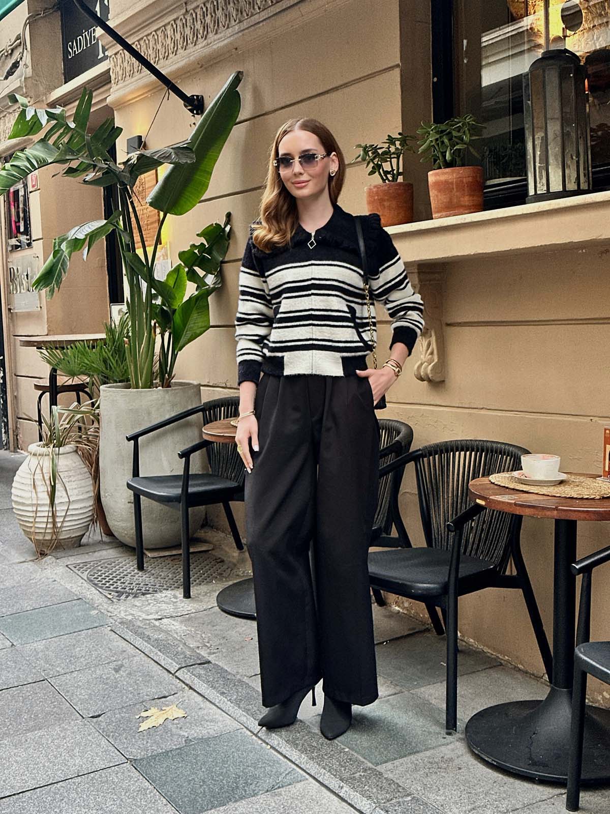 Angora Fermuarlı Bebe Yaka Hırka