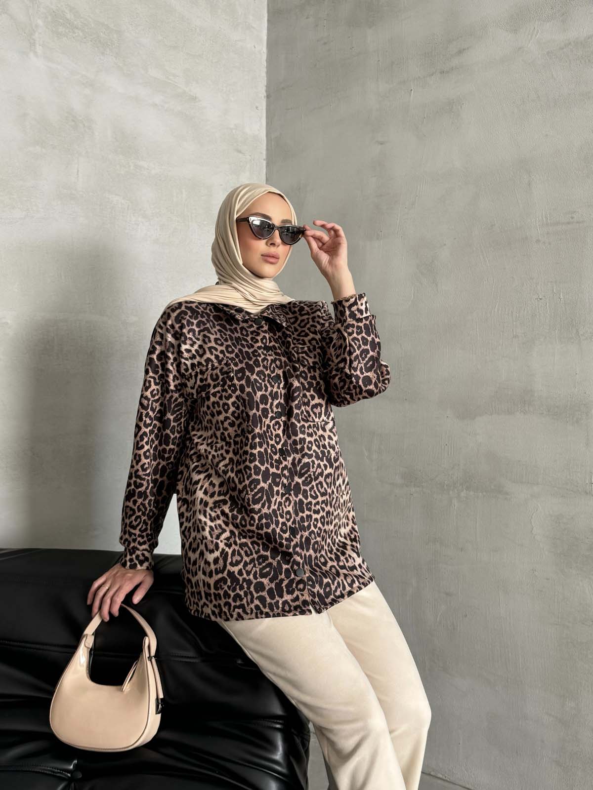 Leopar Desenli  Gömlek