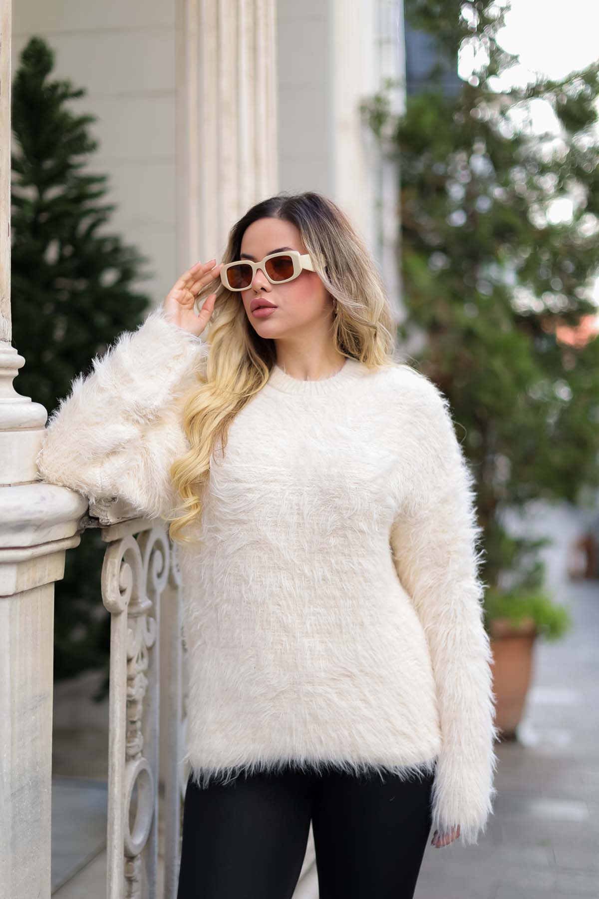 Angora Bisiklet Yaka Kazak