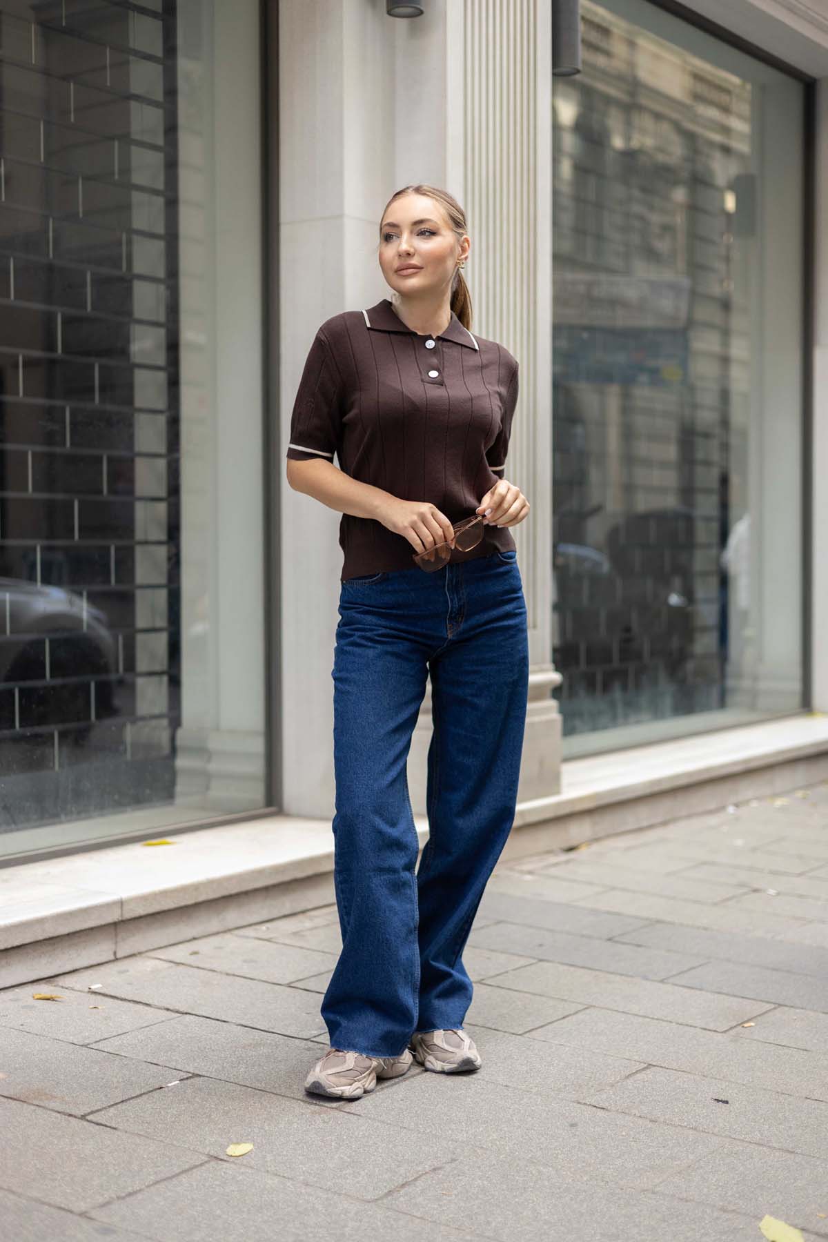 Sim Kırçıllı Korsman Gömlek Yaka Kazak