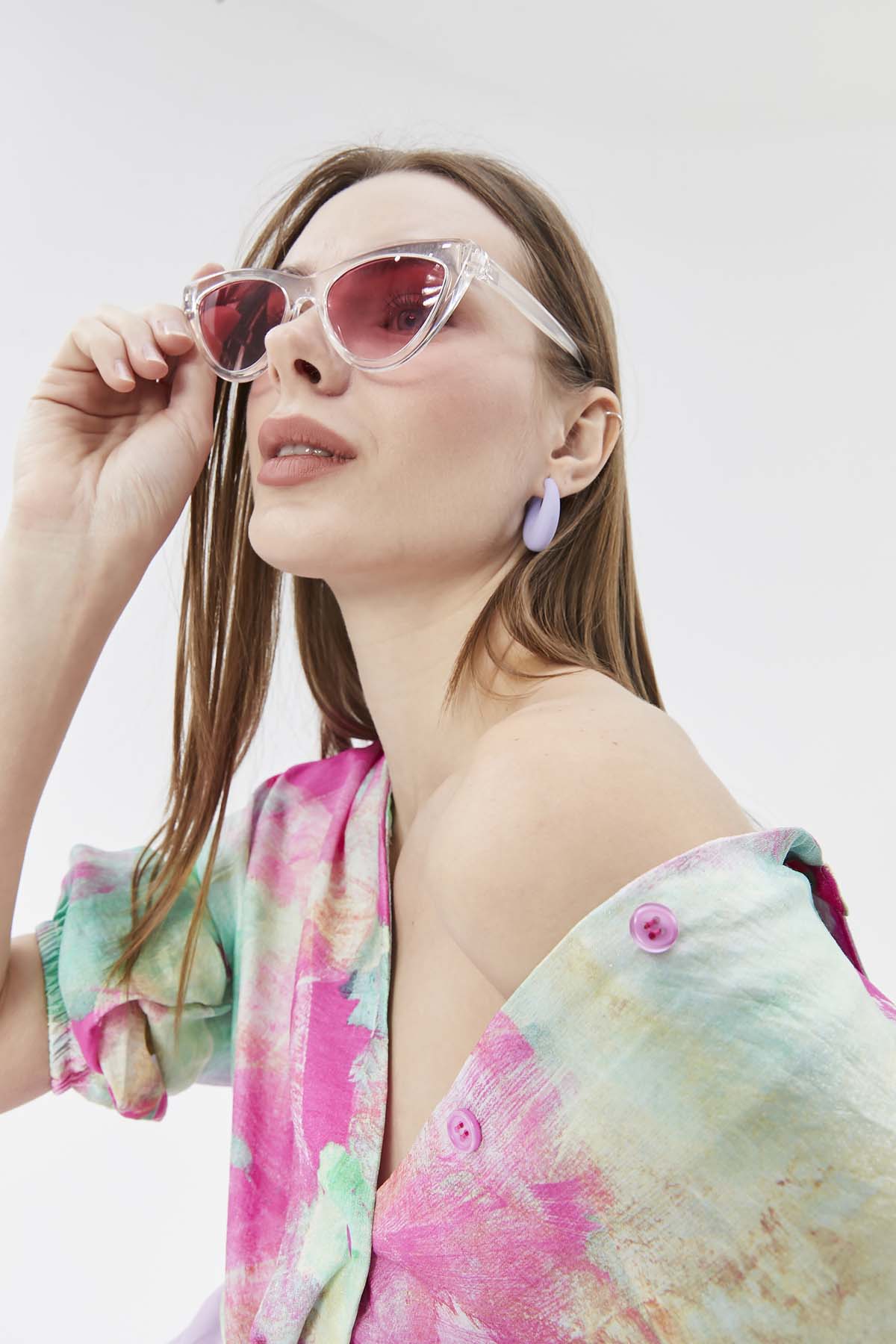 Fırça Desenli Floş Bluz