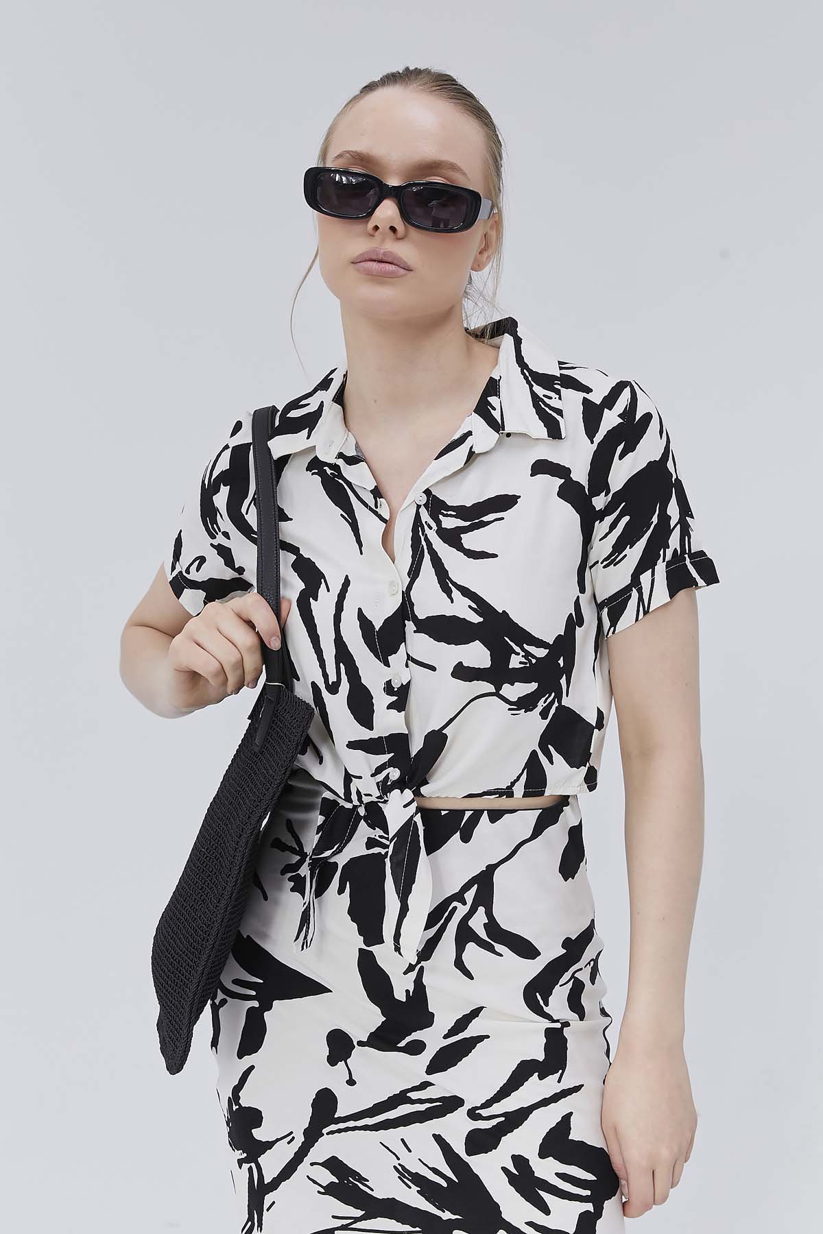 Viskon  Baskılı  Etek