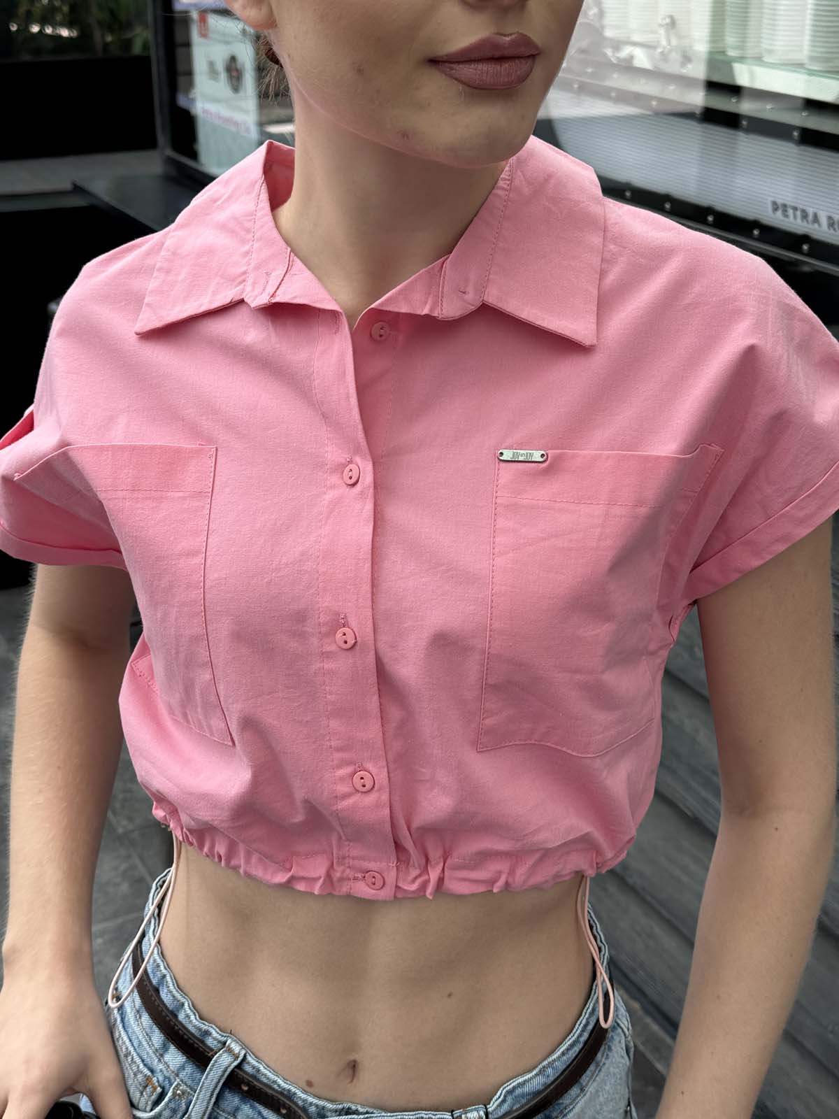 Düz  Beli Lastikli  Gömlek