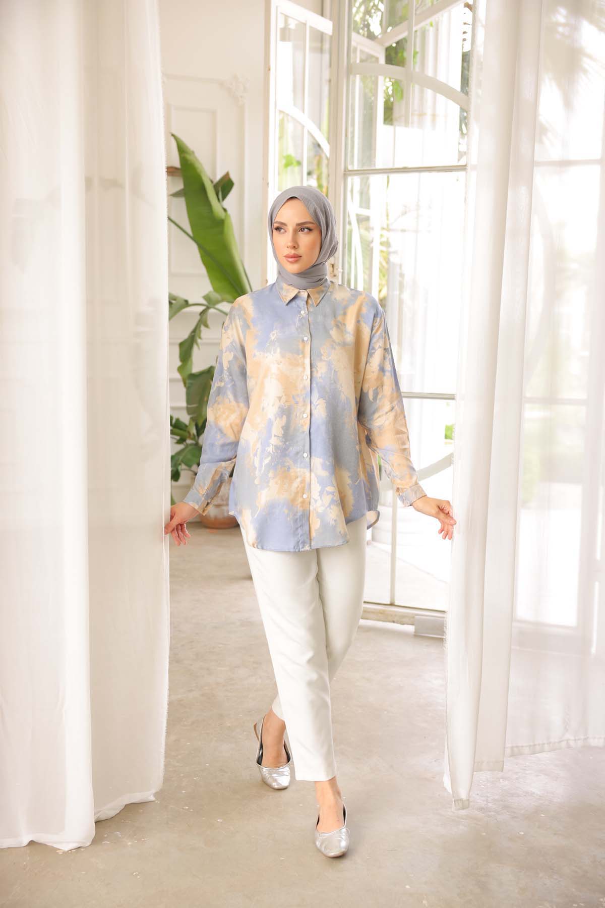 Desenli Cepsiz Gömlek