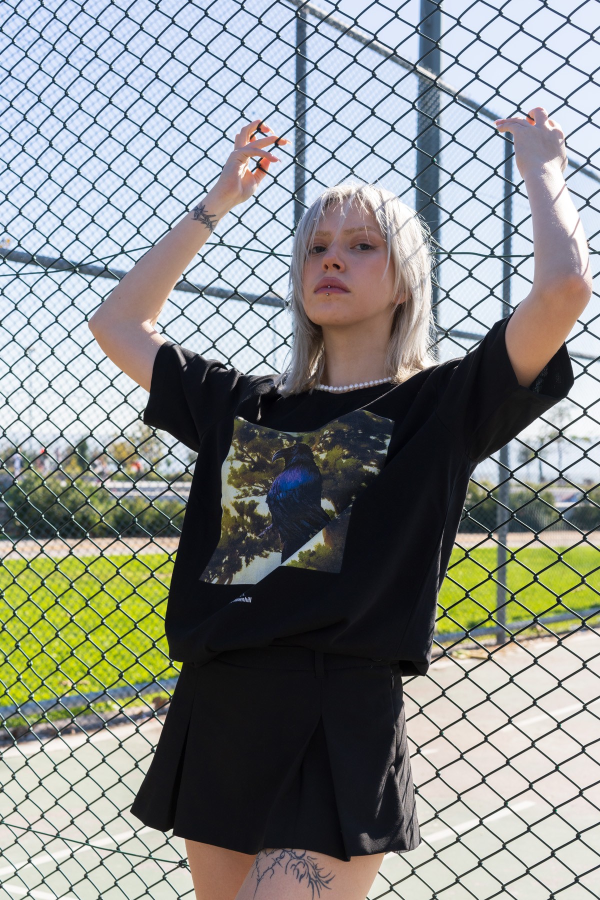 The Ravenhill "The Art of Darkness" Baskılı Unisex Oversize T-shirt - Siyah