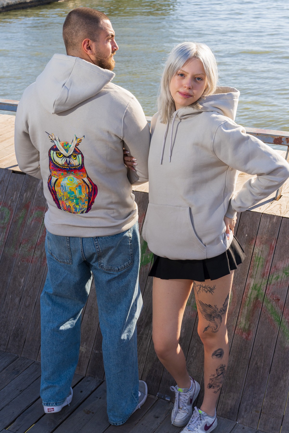 The Ravenhill "Wise Guardian" Unisex Oversize Hoodie - Gri