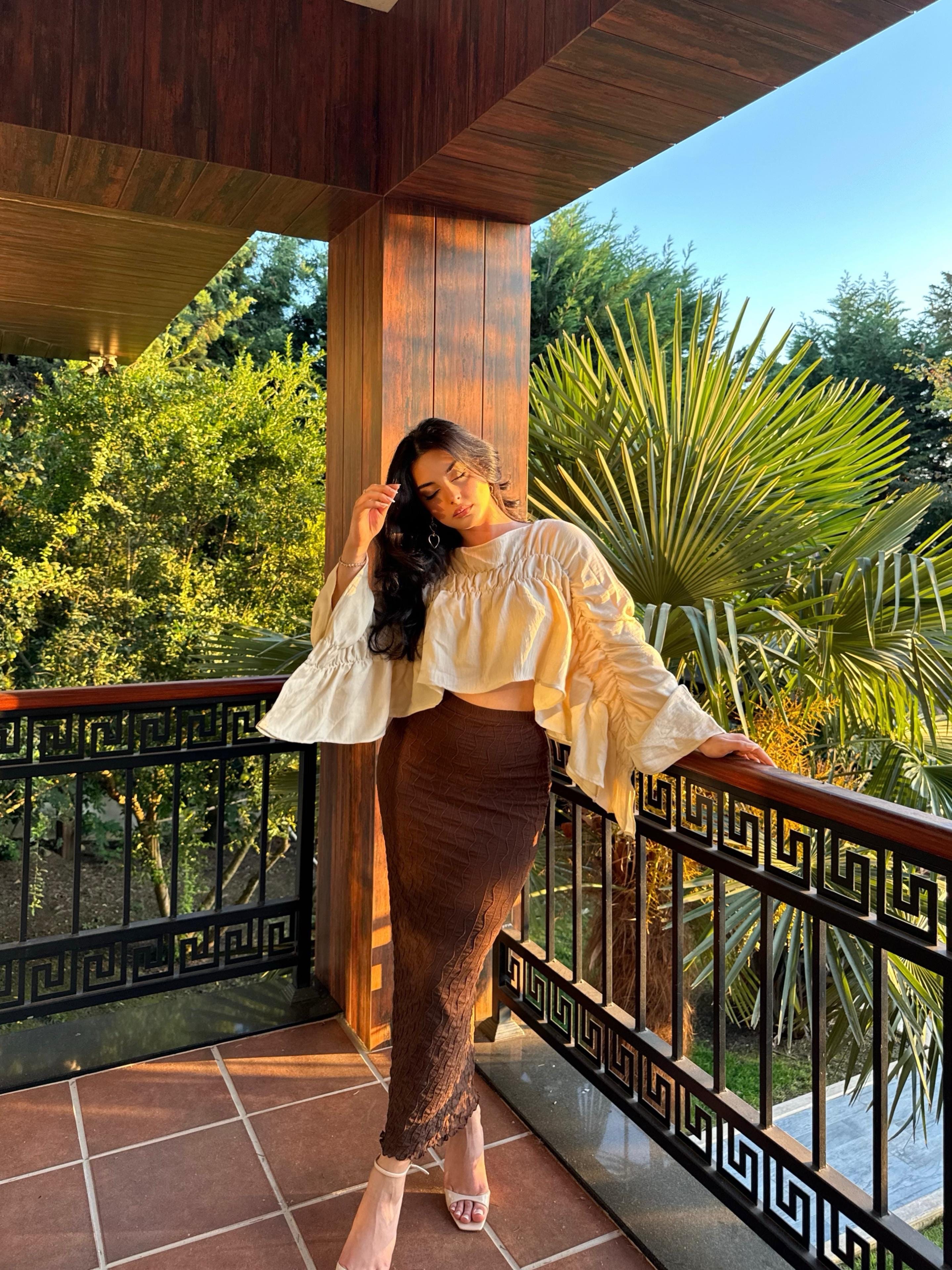 Brown Contour Skirt