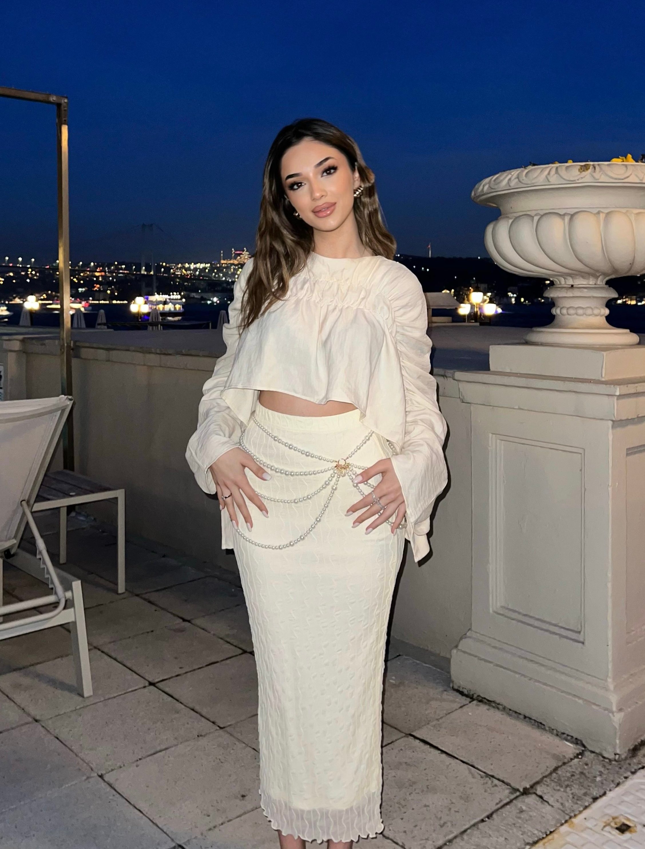 Cream Contour Skirt