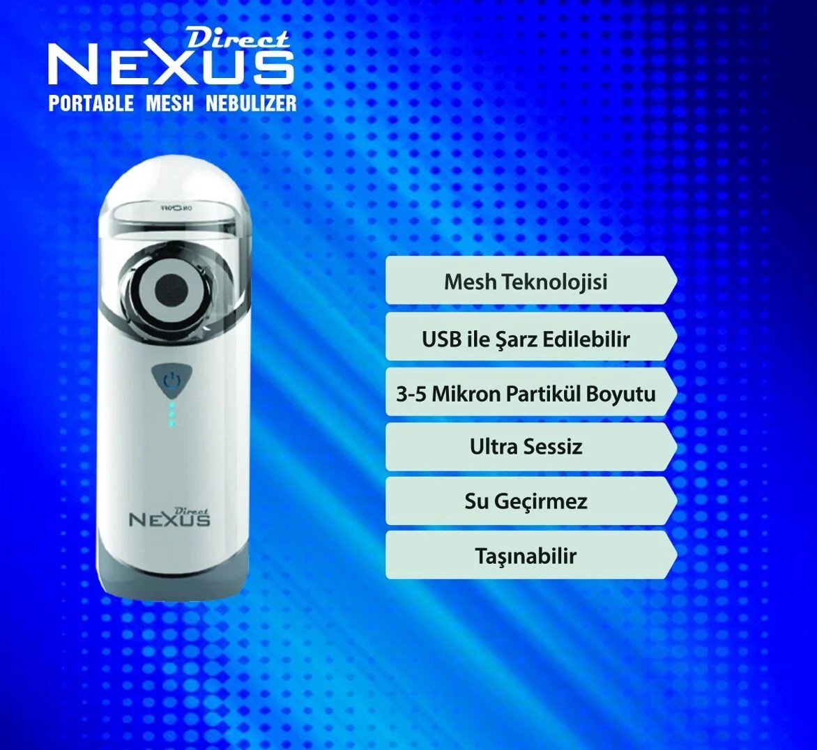 Direct Nexus Portable Mesh Şarjlı Nebulizatör