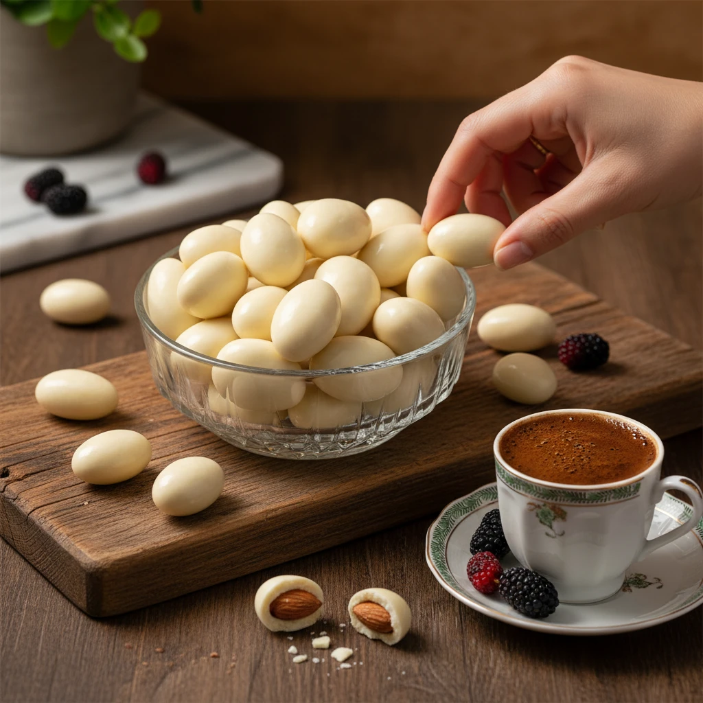 Beyaz Çikolatalı Badem Draje