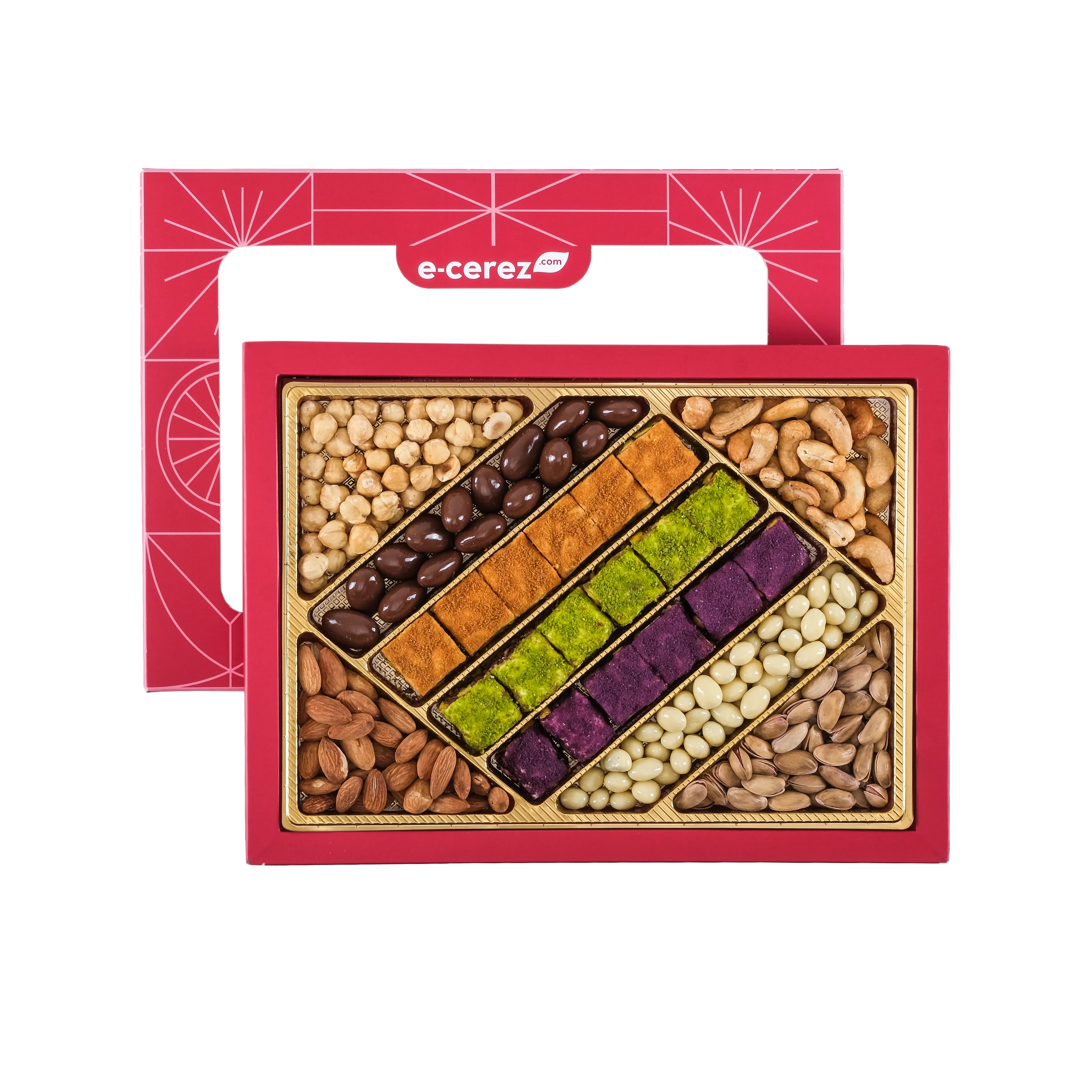 Premium Karışık Lokum & Kuruyemiş Kutusu - Kırmızı