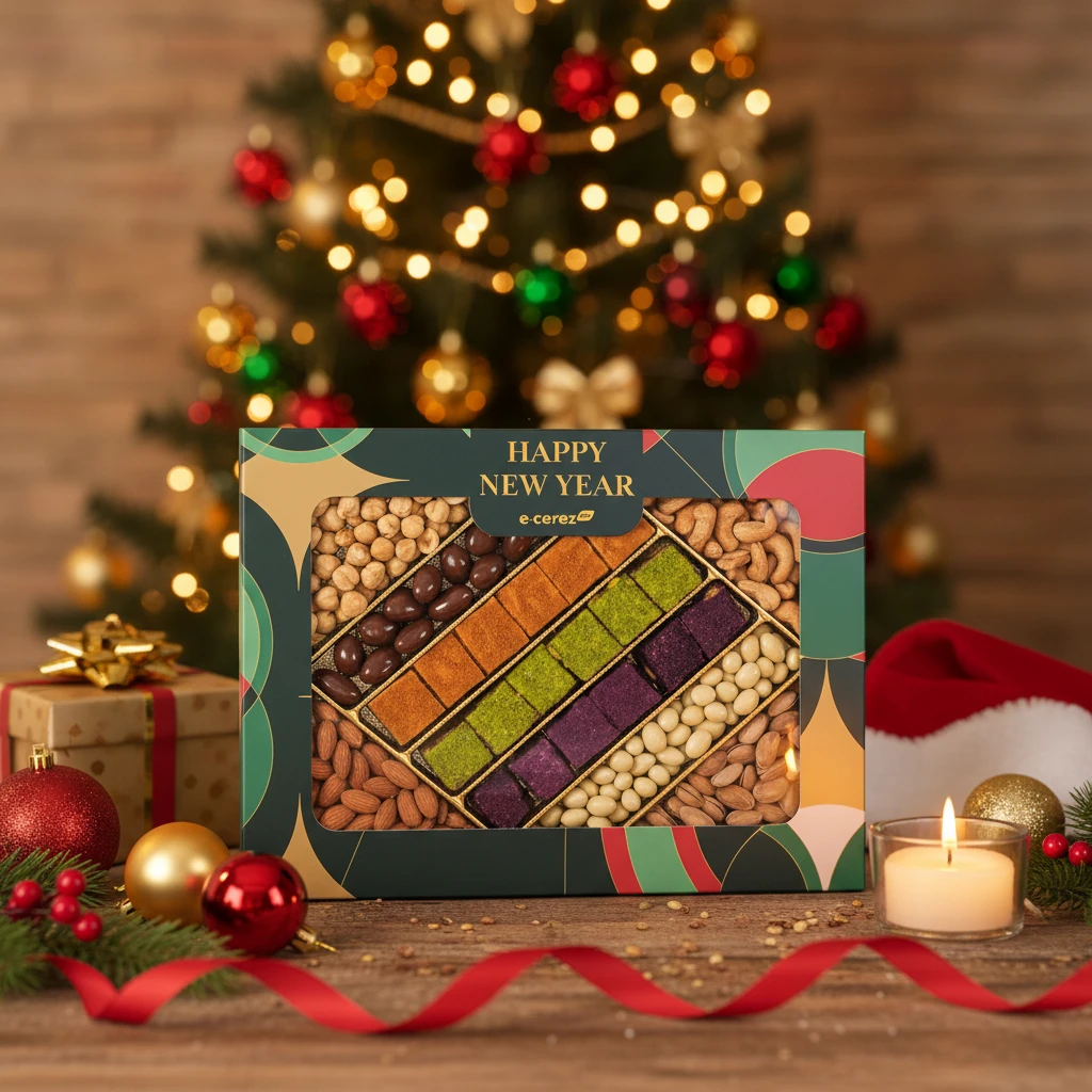 Premium Karışık Lokum & Kuruyemiş Kutusu - Yılbaşı