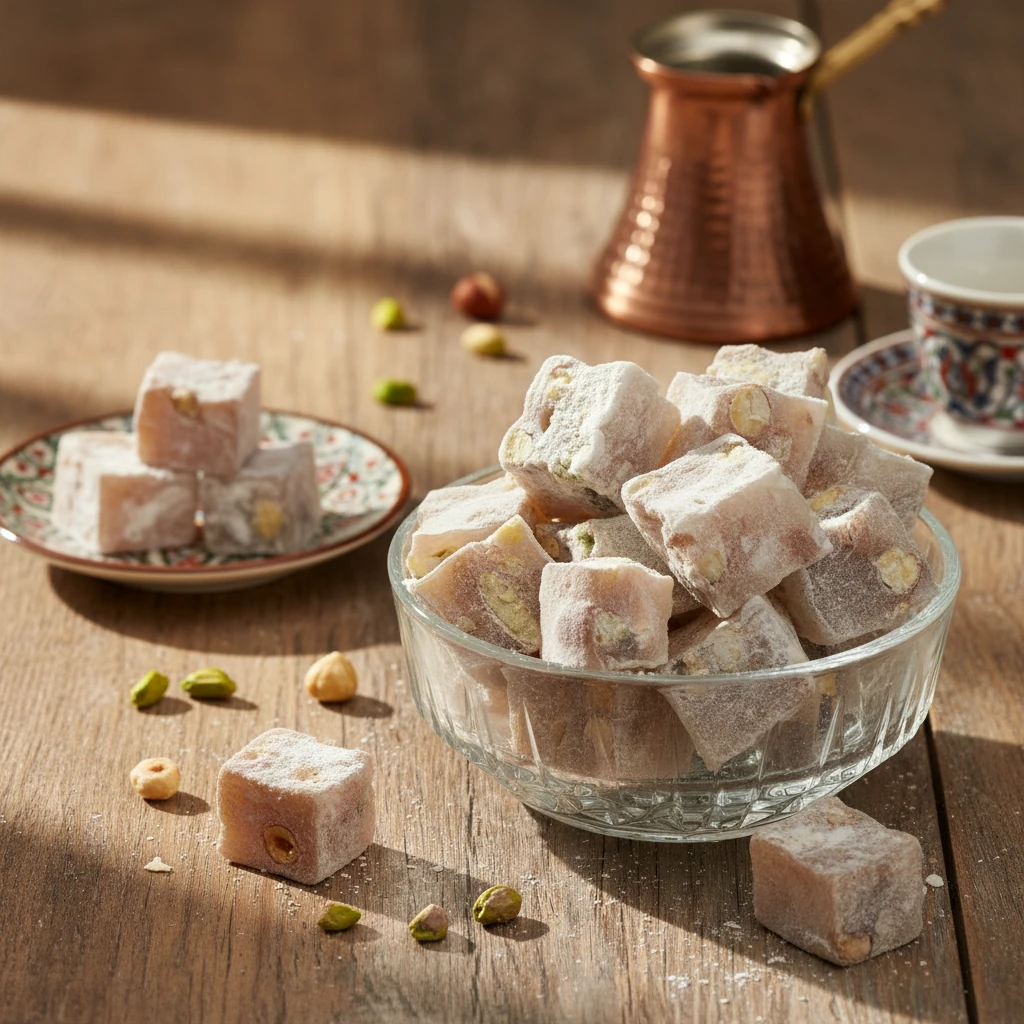 Pudralı Ekstra Fıstıklı Duble Türk Lokumu 300 Gr