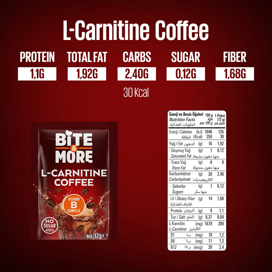 L-Carinitine Kahve - Enerji ve Metabolizma Destekleyici