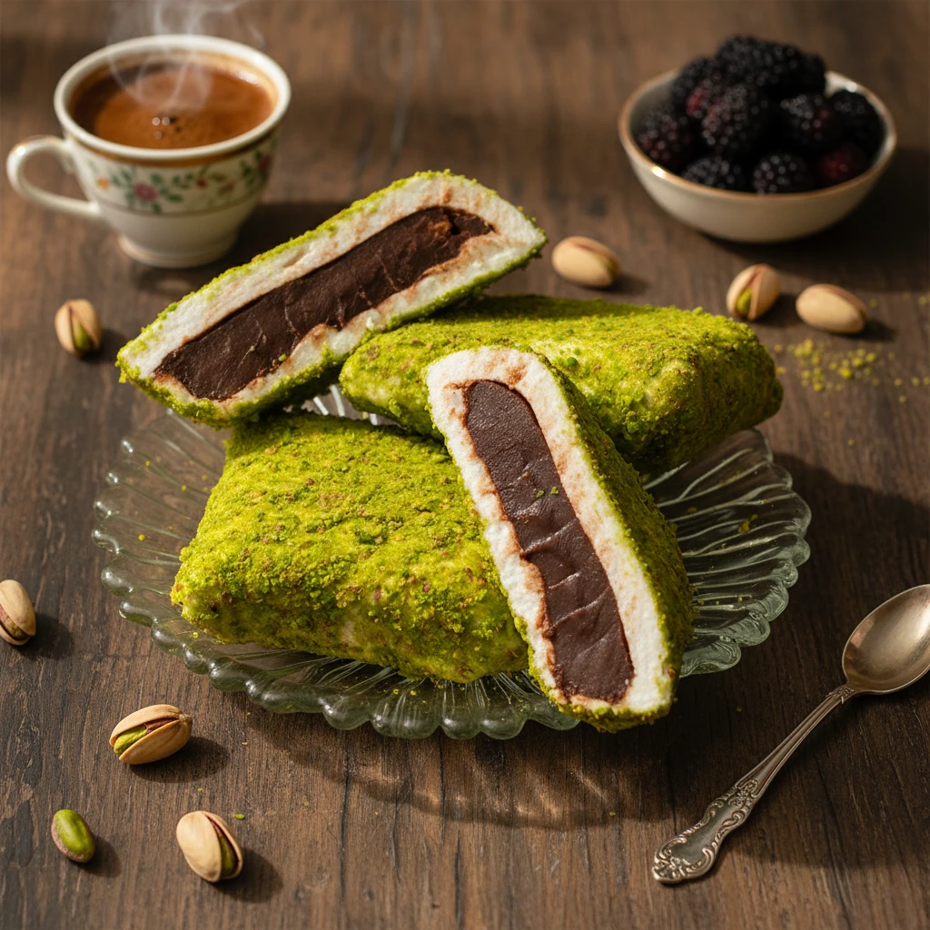 Toz Fıstıklı Çikolatalı Muska Türk Lokumu 300 Gr