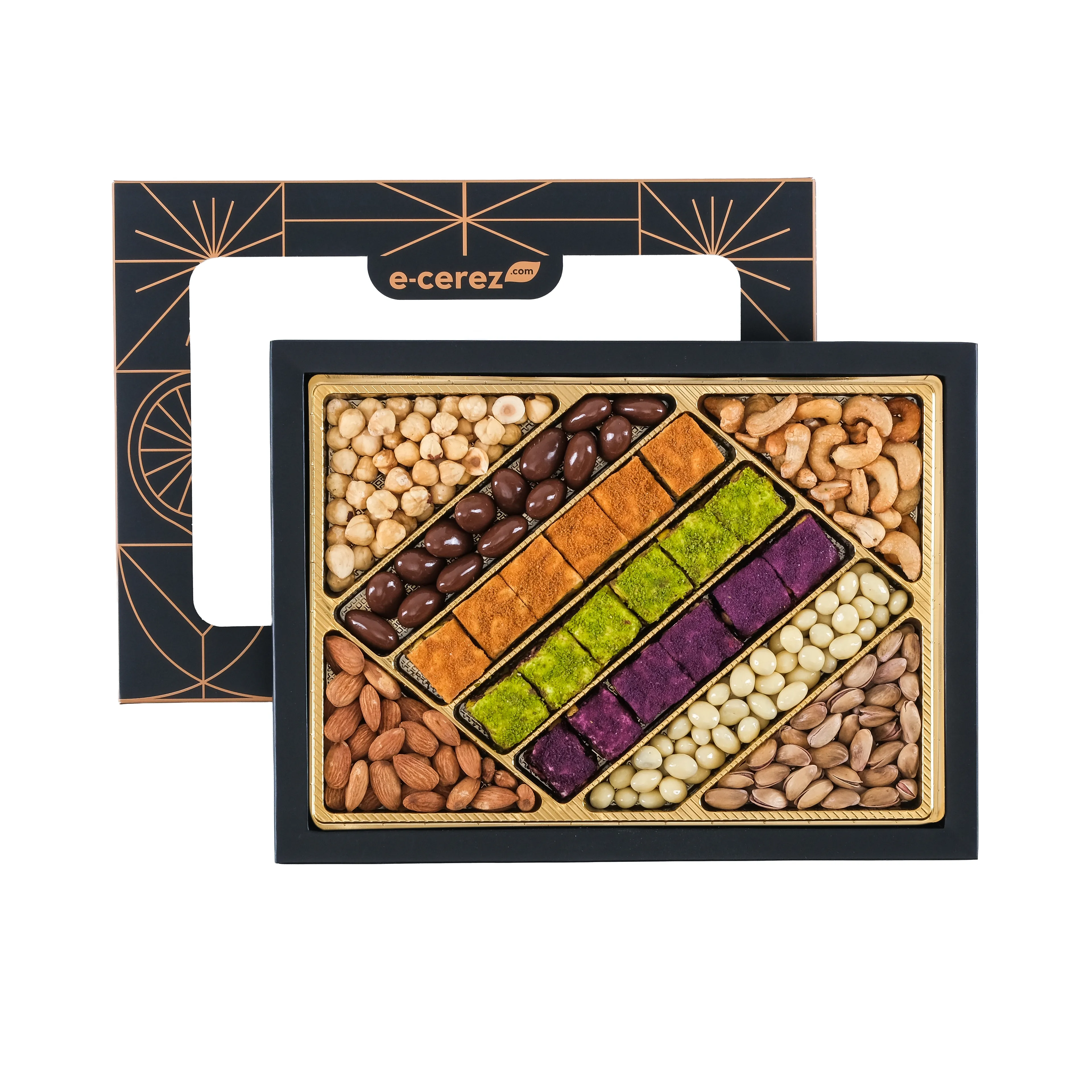 Premium Karışık Lokum & Kuruyemiş Kutusu - Siyah