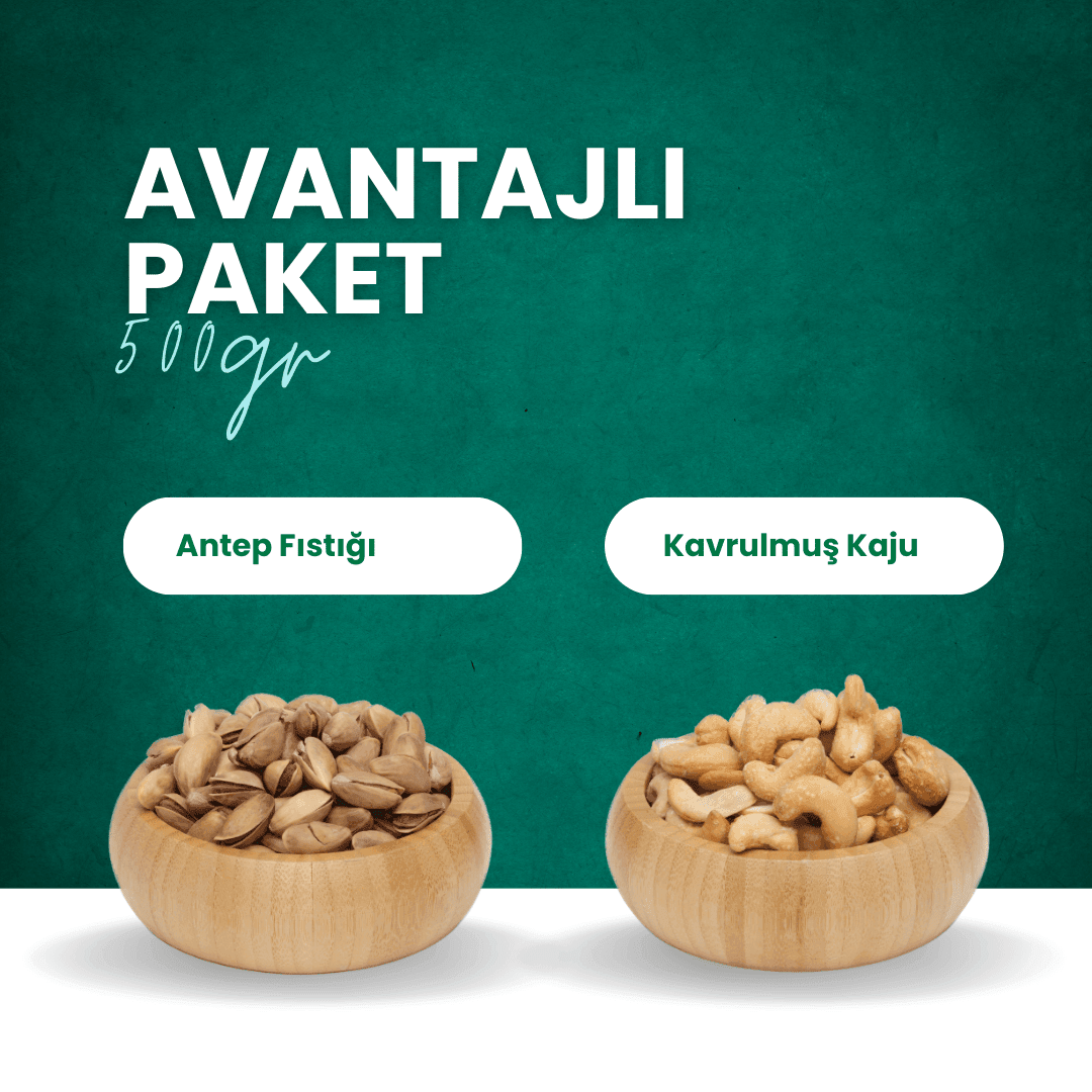 Kaju Kavrulmuş ve Antep Fıstığı  500 Gr  
