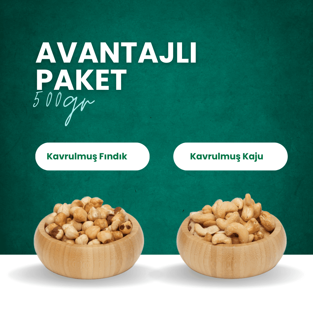 Fındık Kavrulmuş ve Kaju Kavrulmuş 500 Gr