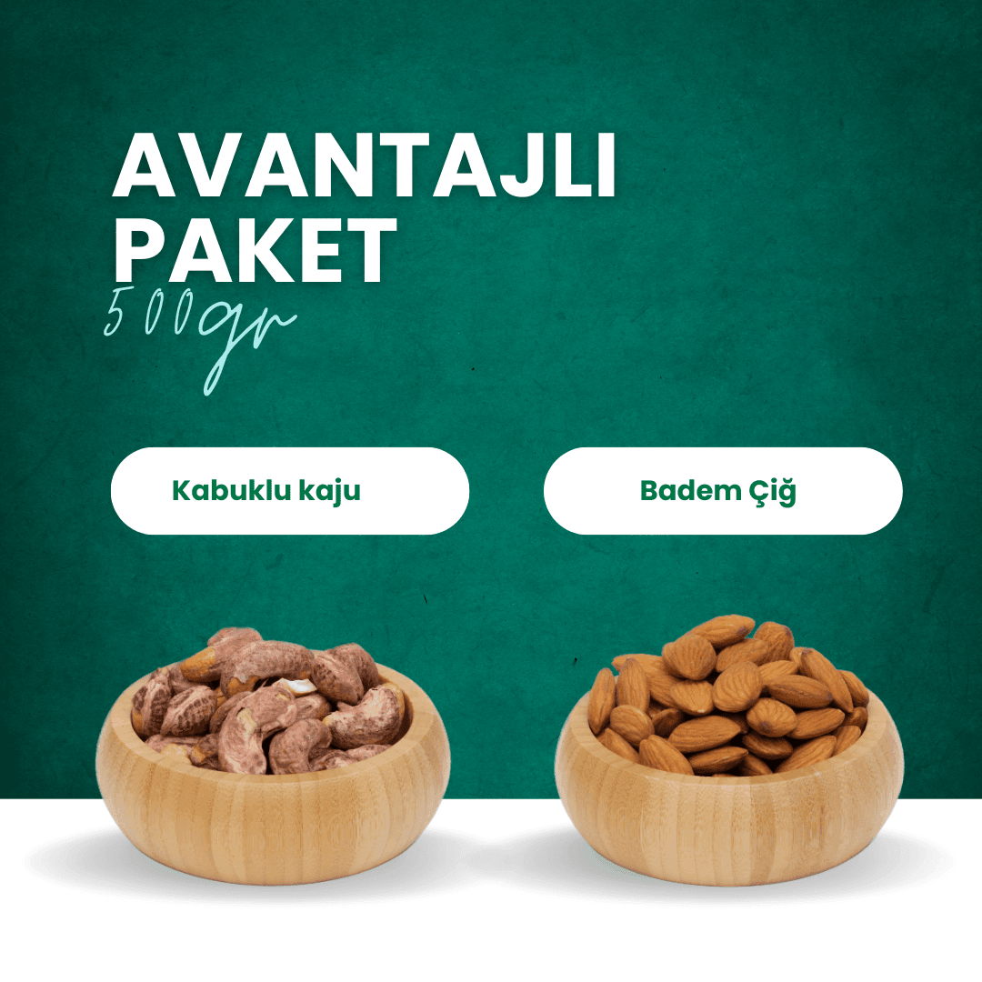 Kaju Kabuklu ve Badem Çiğ 500 Gr
