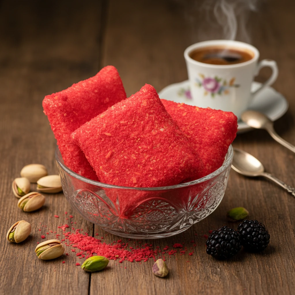 Hindistan Cevizli Çilek Kaplamalı Çikolatalı Muska Lokum 300 Gr