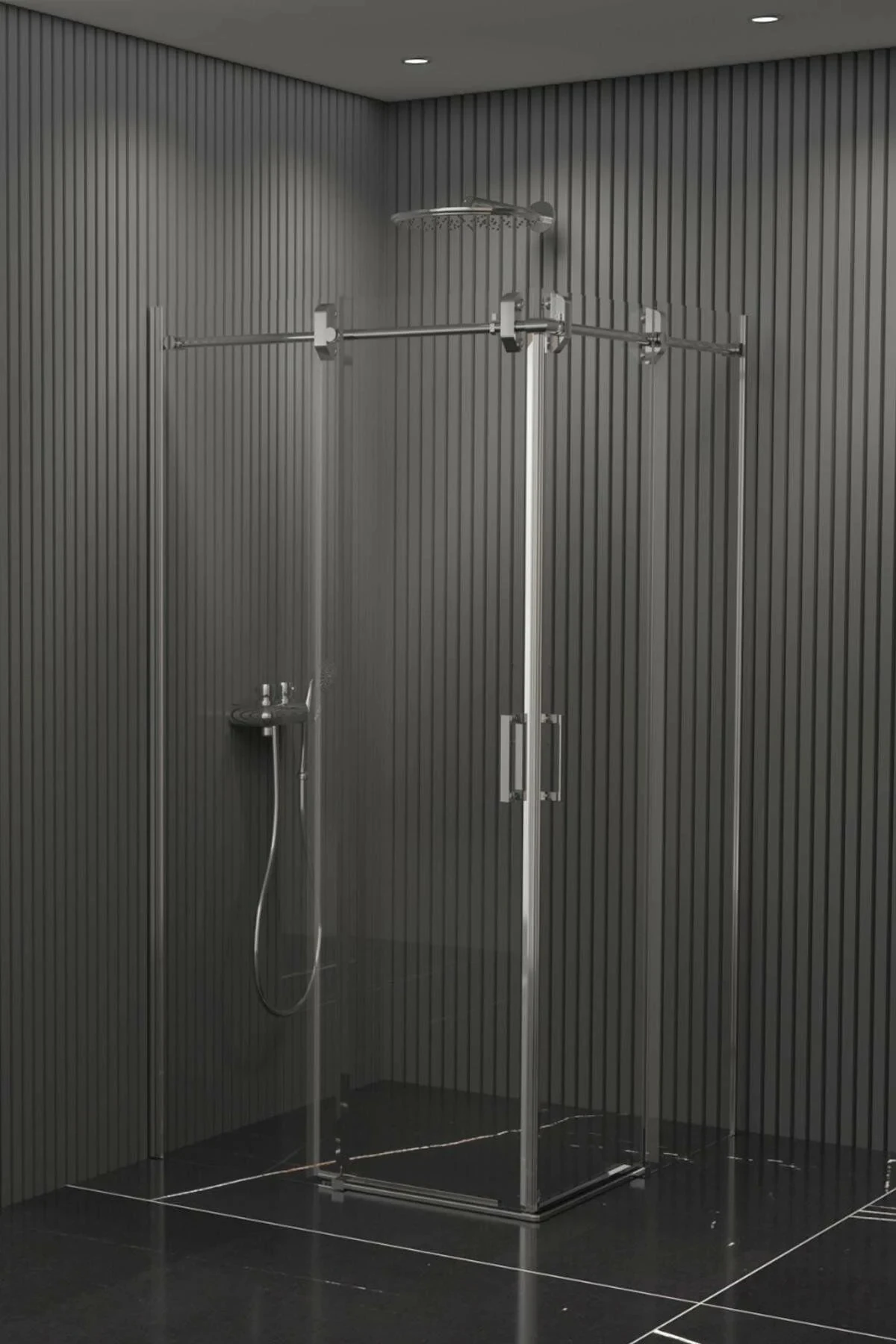 Kare Borulu Sistem Cam Duşakabin Teknesiz