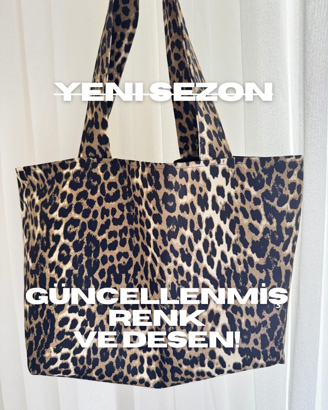 Leopar Desenli Tote Çanta