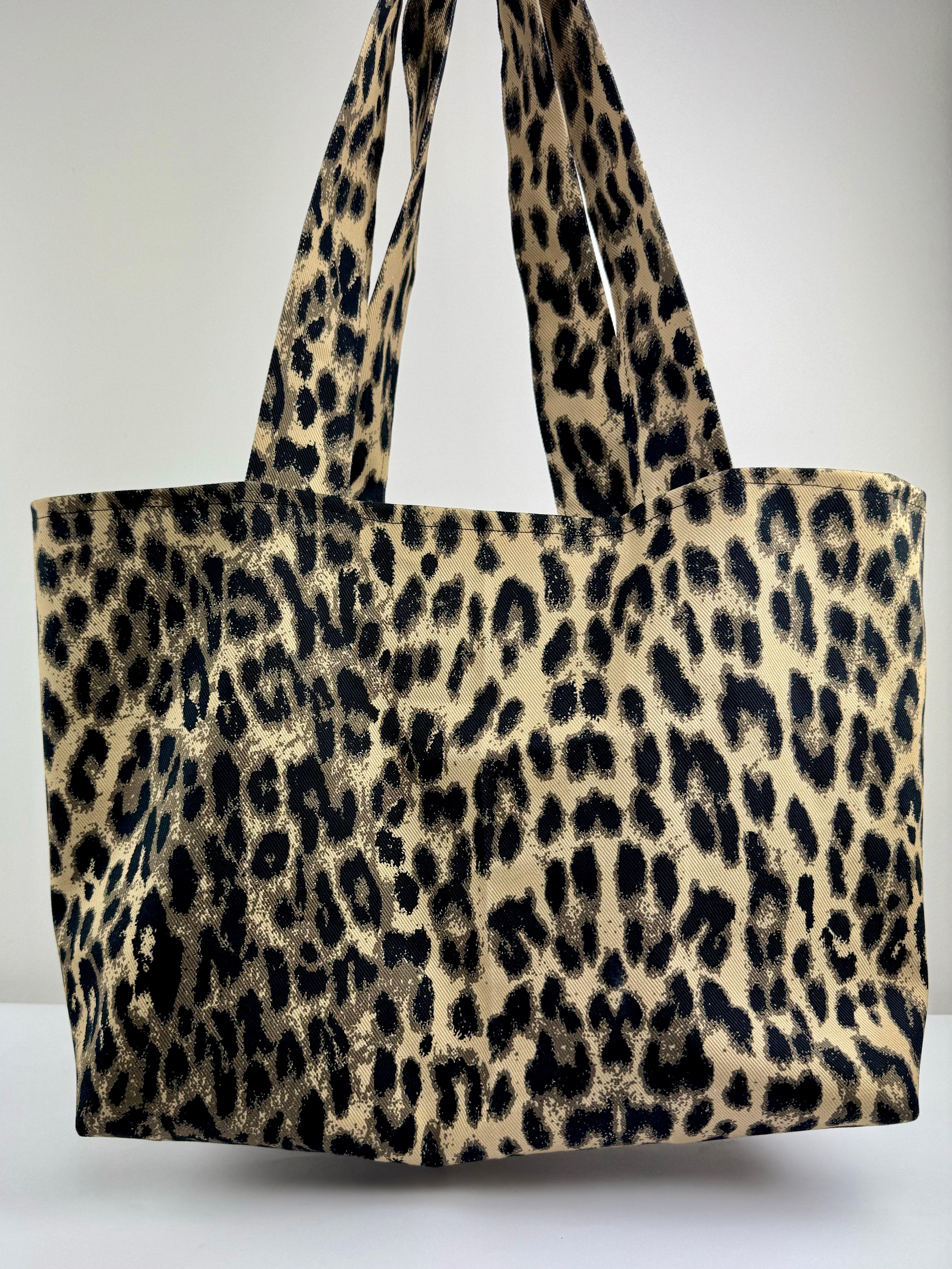 Leopar Desenli Tote Çanta