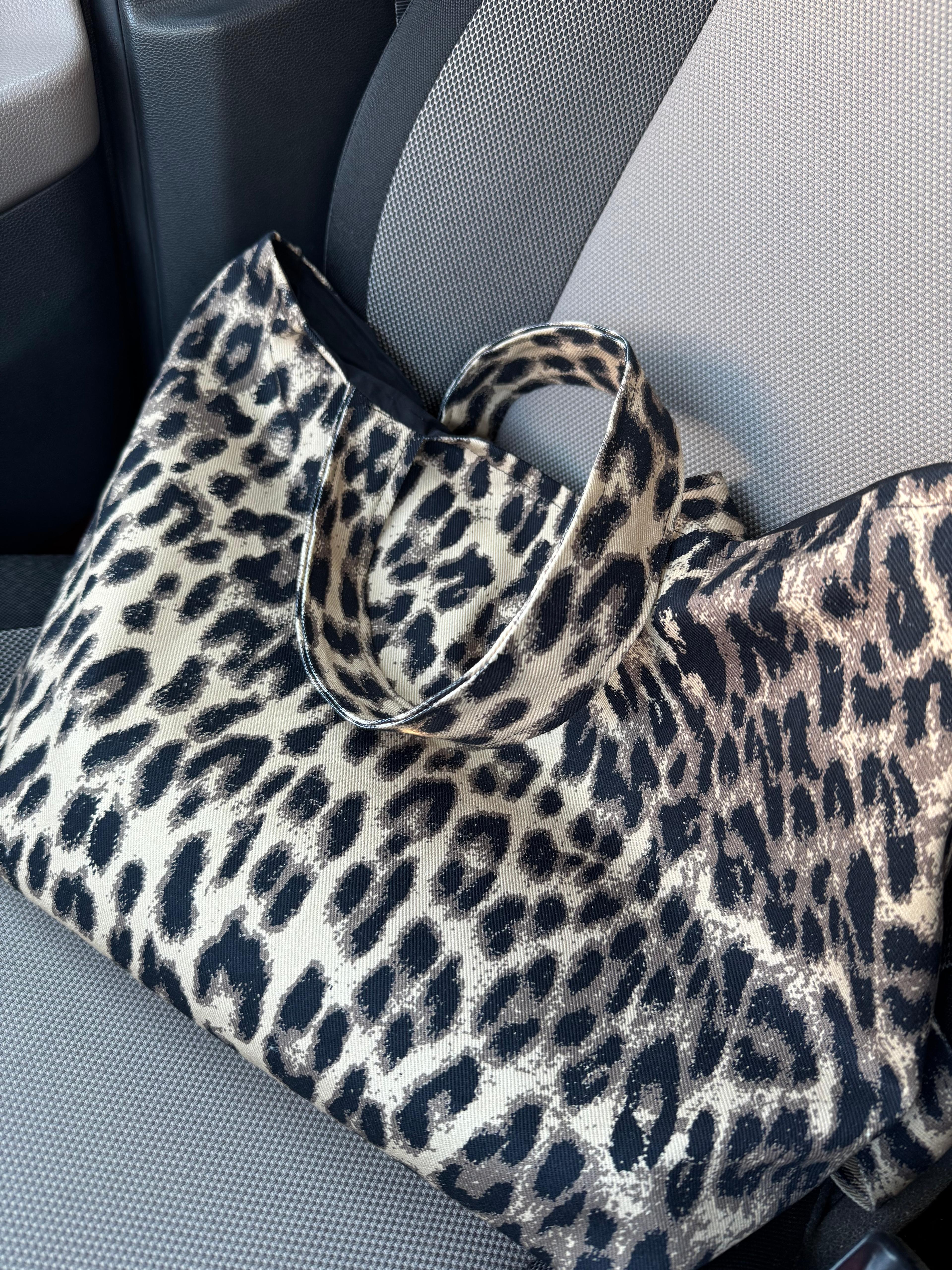 Leopar Desenli Tote Çanta