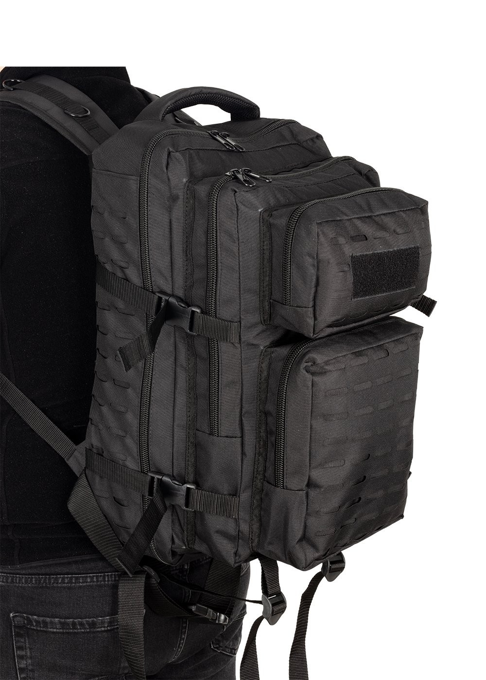 Siyah Cordura Kumaş Taktikal Sırt Çantası 55 Lt