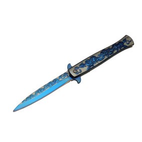 21 Cm gül desenli çakı yarı otomatik