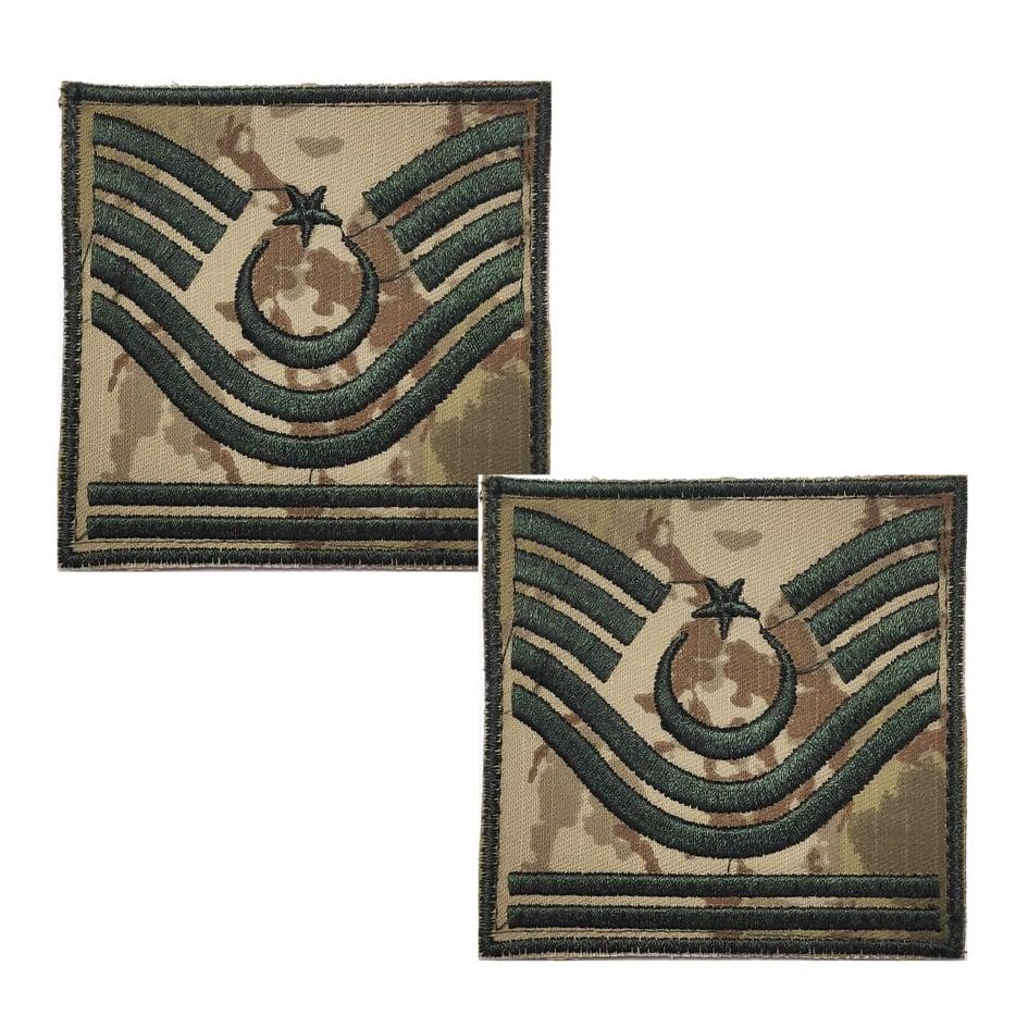 Kamuflaj Astsubay Kıdemli Başçavuş Rütbe Kara Kuvvetleri Cırtlı