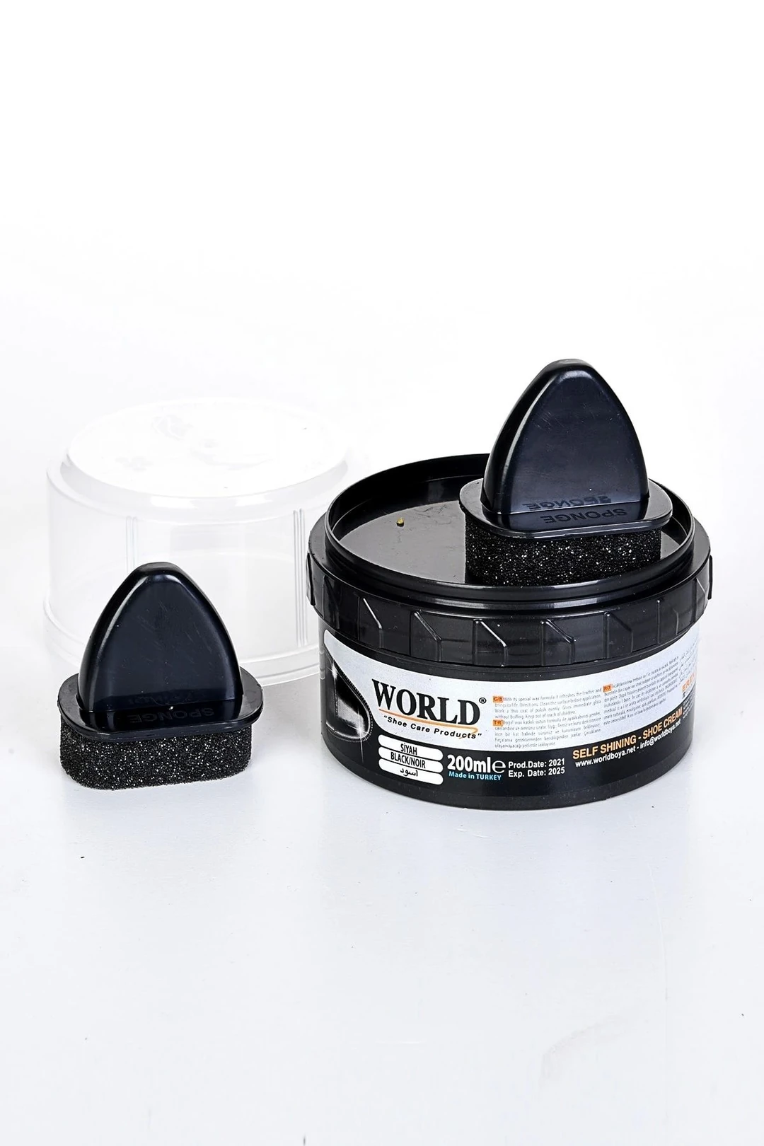 world boya Siyah Çift Süngerli Ayakkabı & Bot Boyası 200 Gr. 