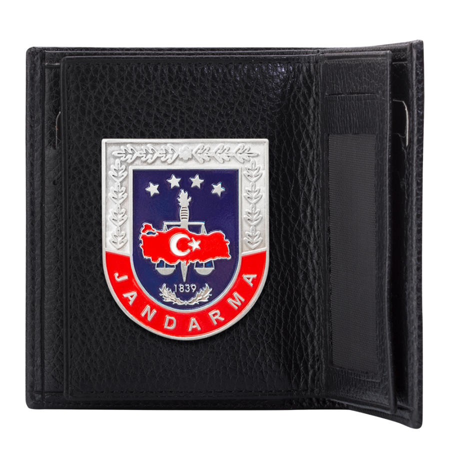 Jandarma Rozetli Klasik Cüzdan Siyah