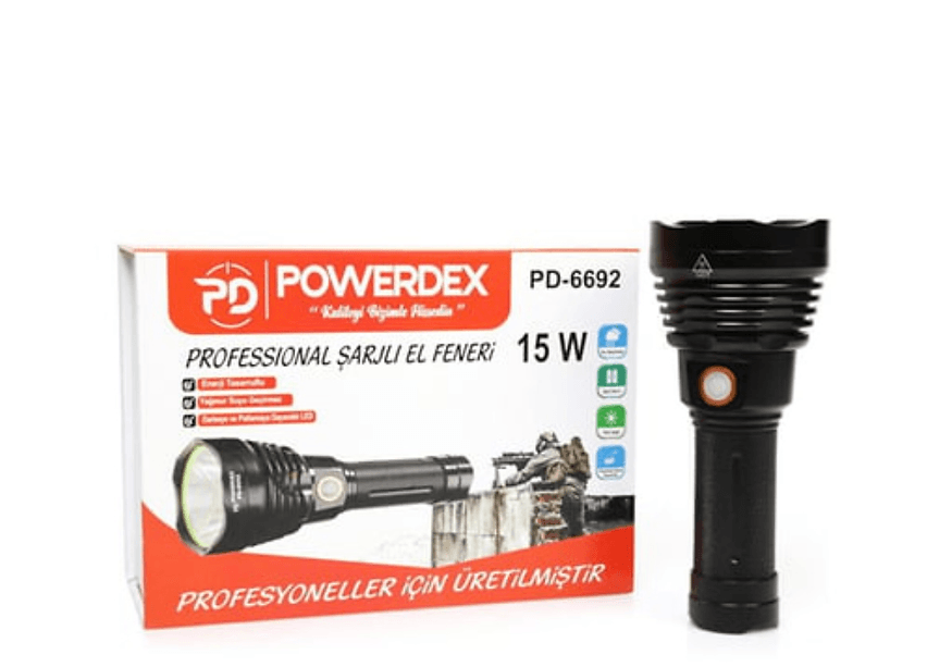 Powerdex Super Led Profesyonel Sarjli El Feneri Pd-6692