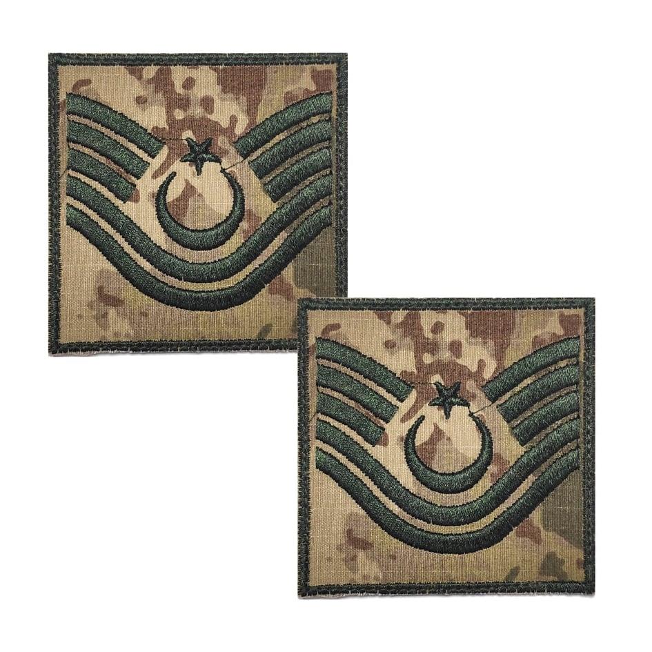 Kara Kuvvetleri Kamuflaj Astsubay Kıdemli ÜstÇavuş Rütbe Cırtlı