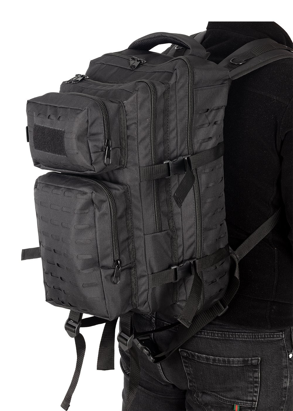 Siyah Cordura Kumaş Taktikal Sırt Çantası 55 Lt