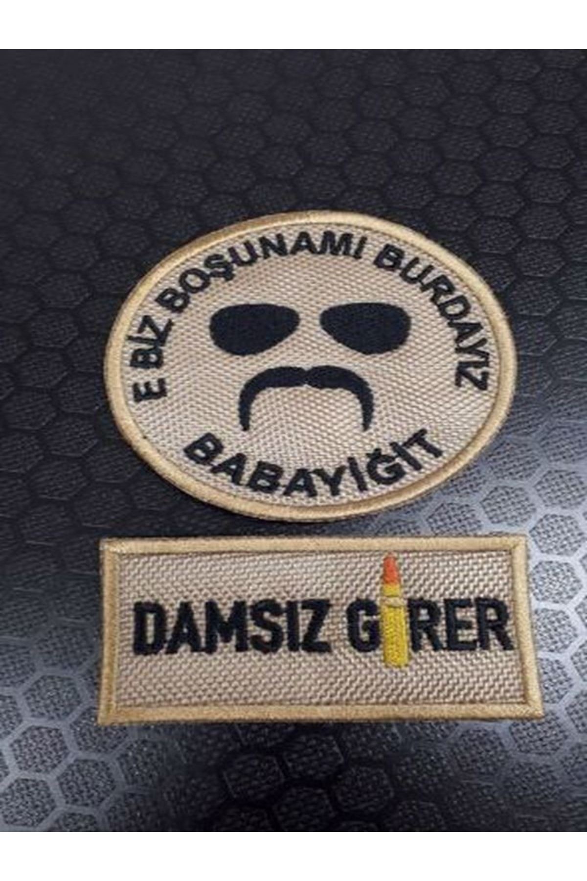 e Biz Boşunamı Burdayız Ve Damsız Girer Yazısı Cırtlı Nakış Işleme Combat için Arma