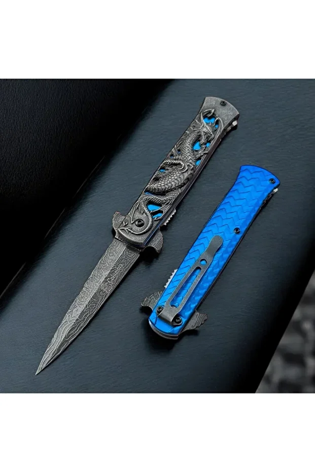 Ejder Kabartmalı Efsane Yeni Model Kamp Çakı - 21 Cm