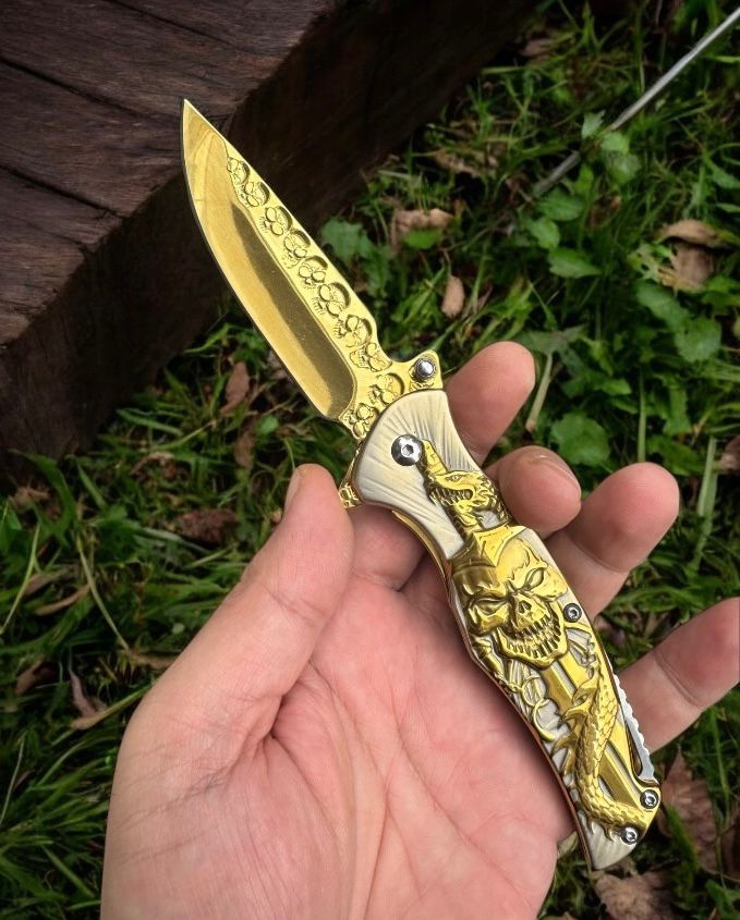 Haps Bugs Kamp Çakısı Gold Kuru Kafa 