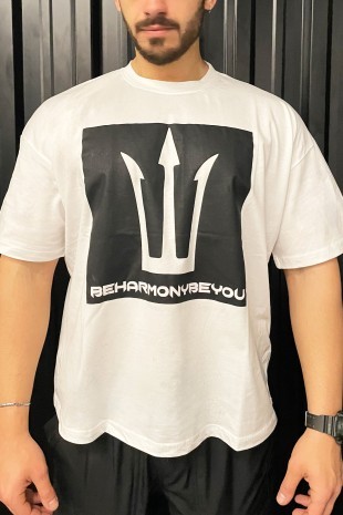 Harmony Oversize Uppend T-shirt - WHİTE