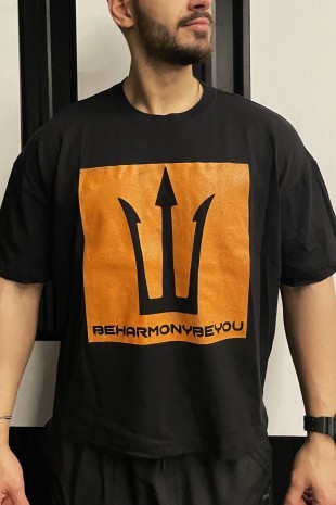 Harmony Oversize Uppend T-shirt - BLACK