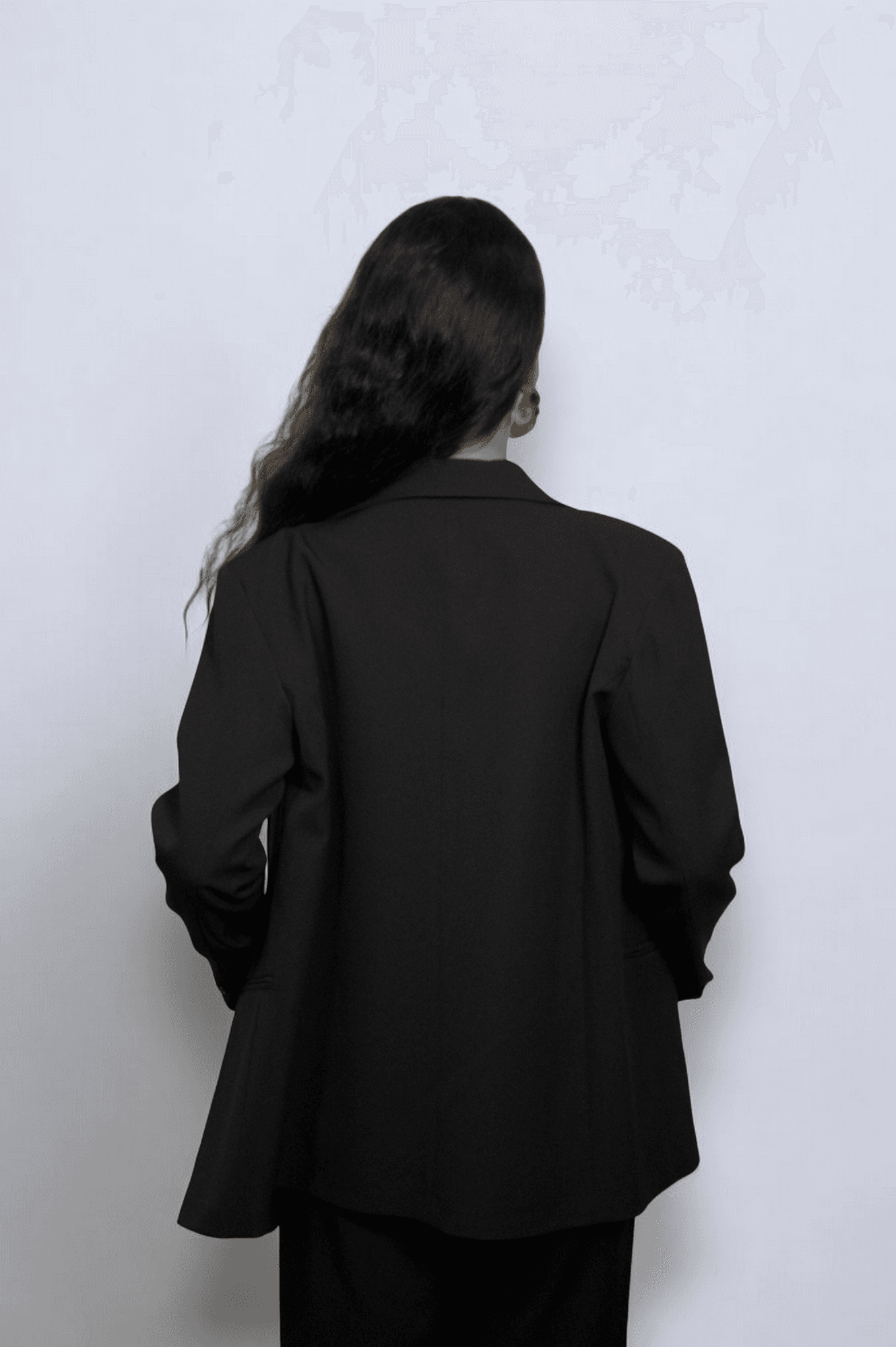 Vatkalı Oversize Siyah Blazer Ceket