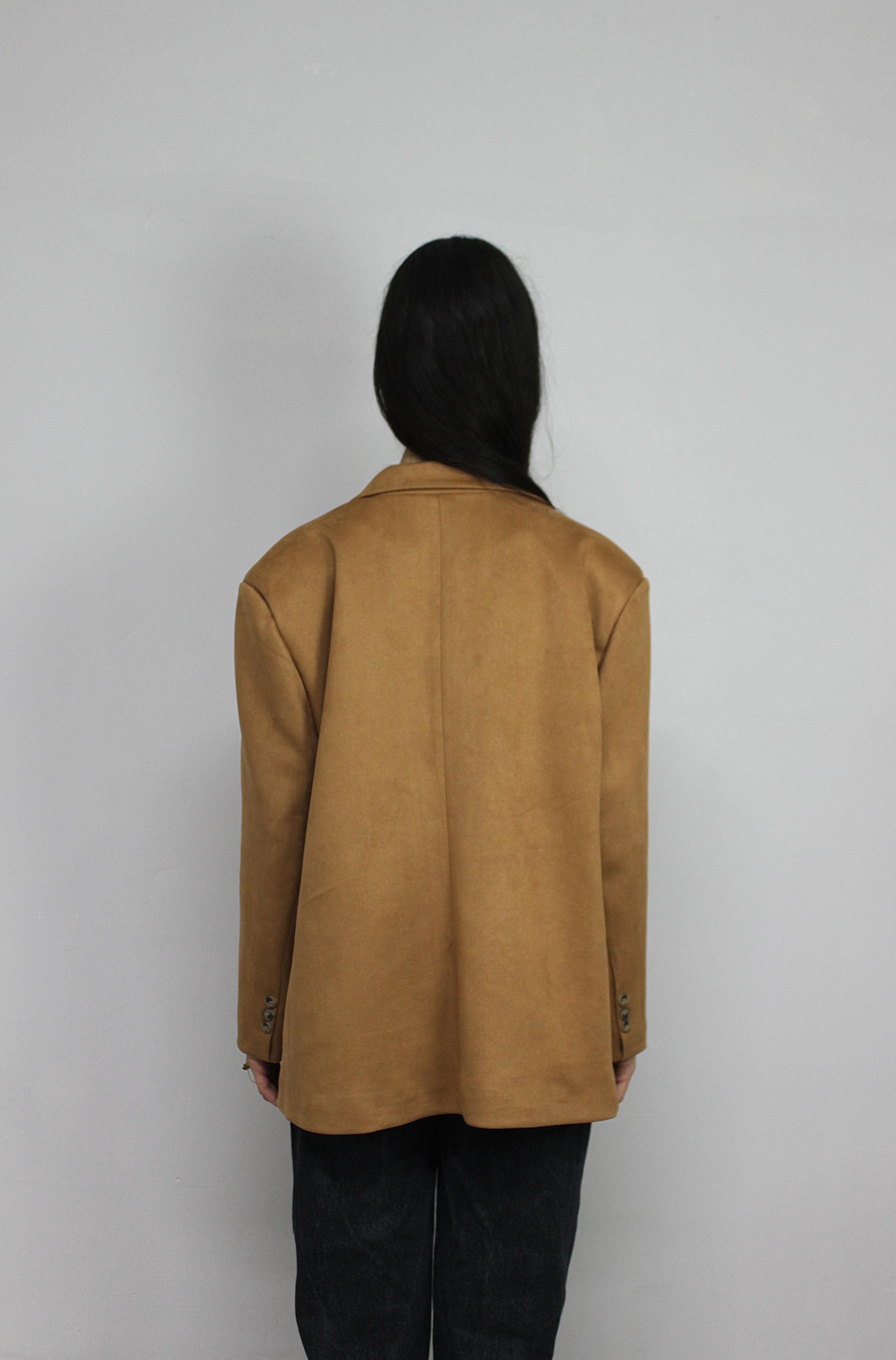 Camel Nubuk Blazer Ceket