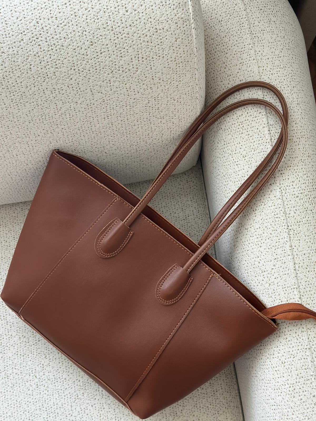 Deri El ve Omuz Çantası - Kahverengi