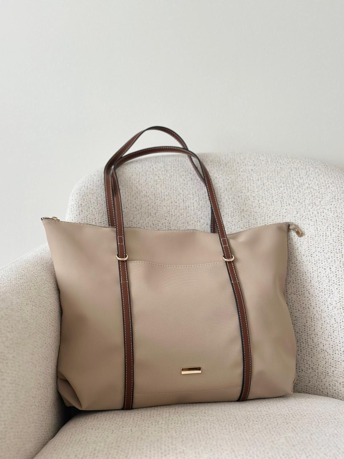 Naylon Shopper Çanta  - Bej