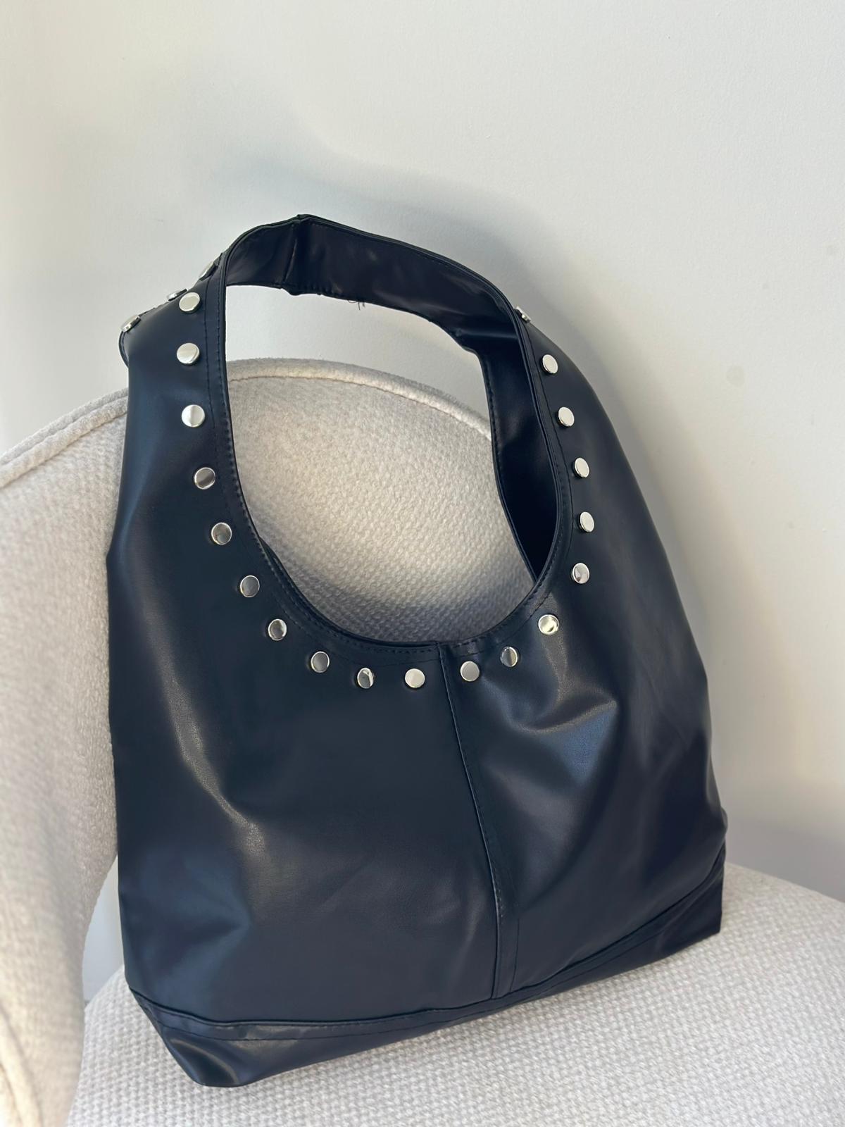 Rabel Zımba El ve Omuz Çantası - Siyah