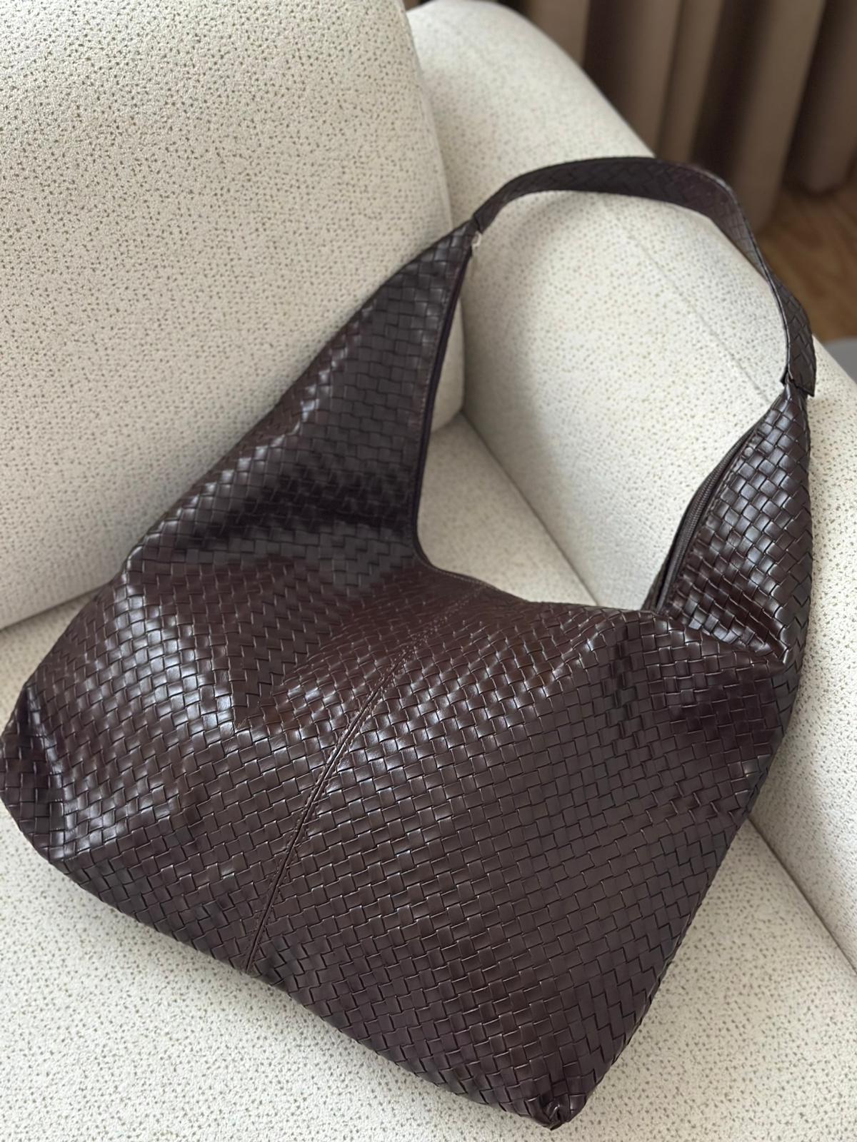 Desenli Deri El ve Kol Çantası - Acı Kahve